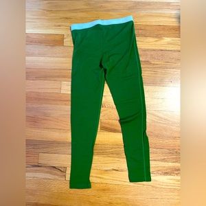 Icebreaker wool green layering bottoms size 11-12